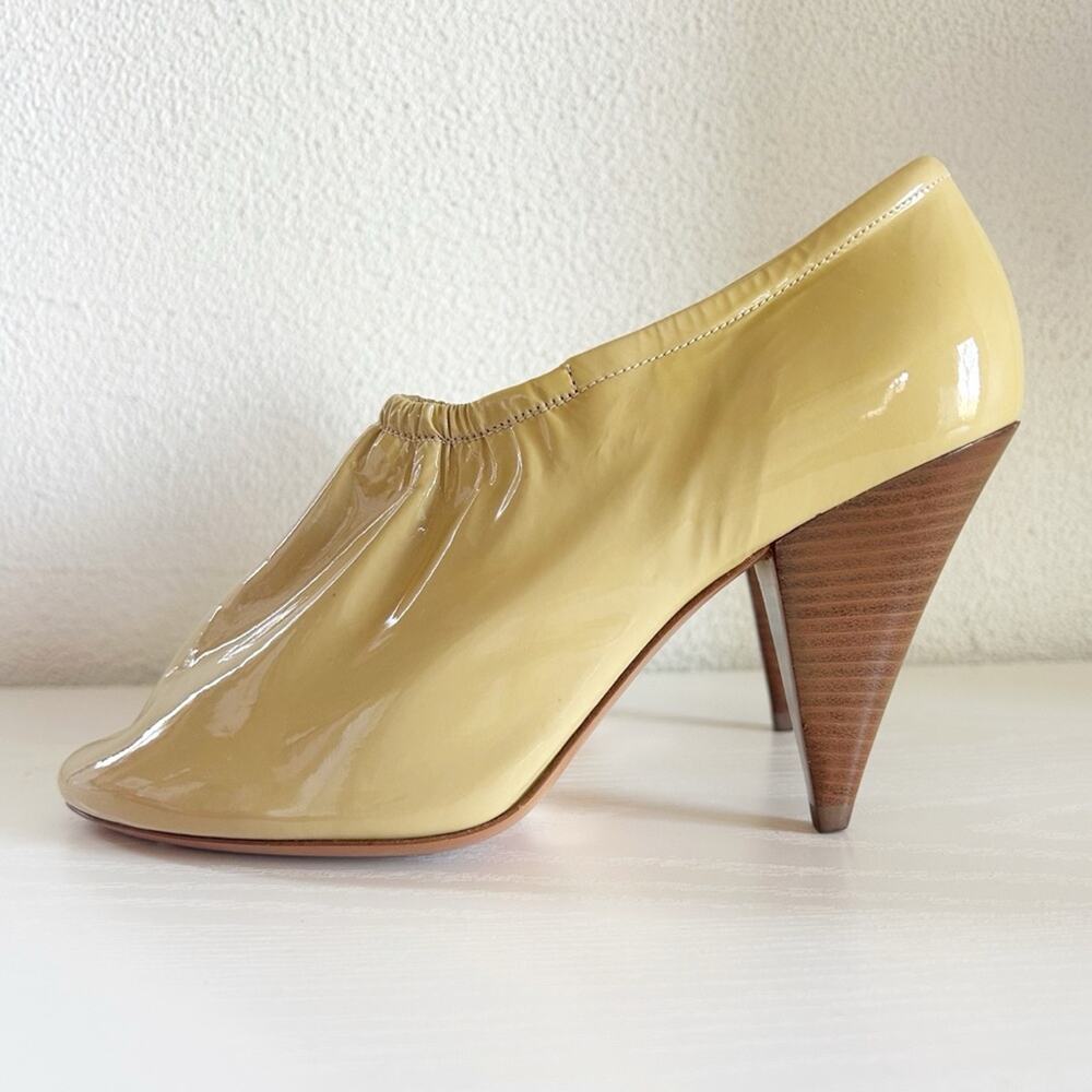Celine Phoebe Philo Tan Patent Leather High Vamp Heels Size EU 37 Balletcore